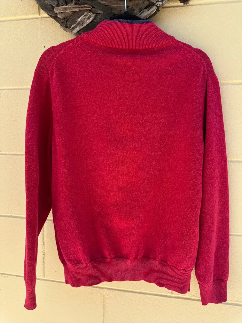 Vineyard Vines Men’s Red Half-Zip Sweater with Whale Logo